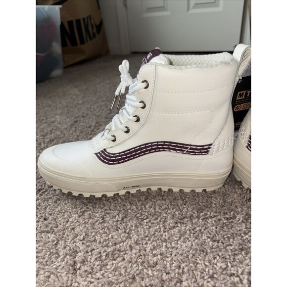Vans Men’s Sz 9.5 Benny Urban Standard Mid MTE Marshmallow Burgundy Snow Boots main image 5